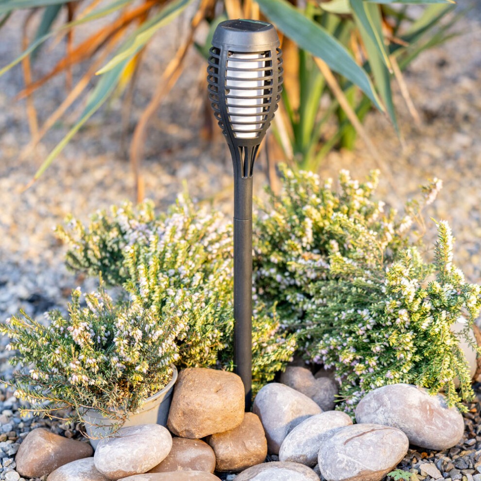 ValueLight Set of 6 Flame Effect Black Outdoor Solar Spike Light - image 5