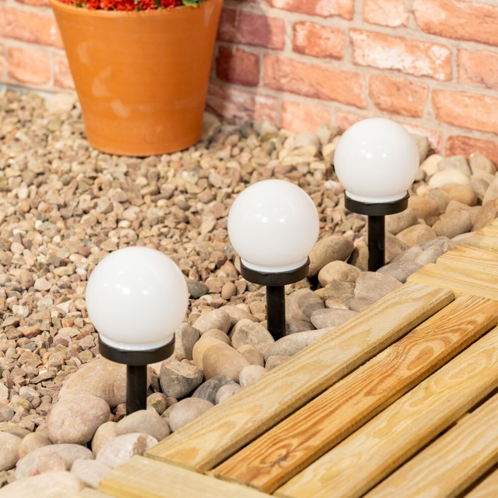 ValueLights 3 Pack Frosted Globe Solar Outdoor Spike Light - image 2