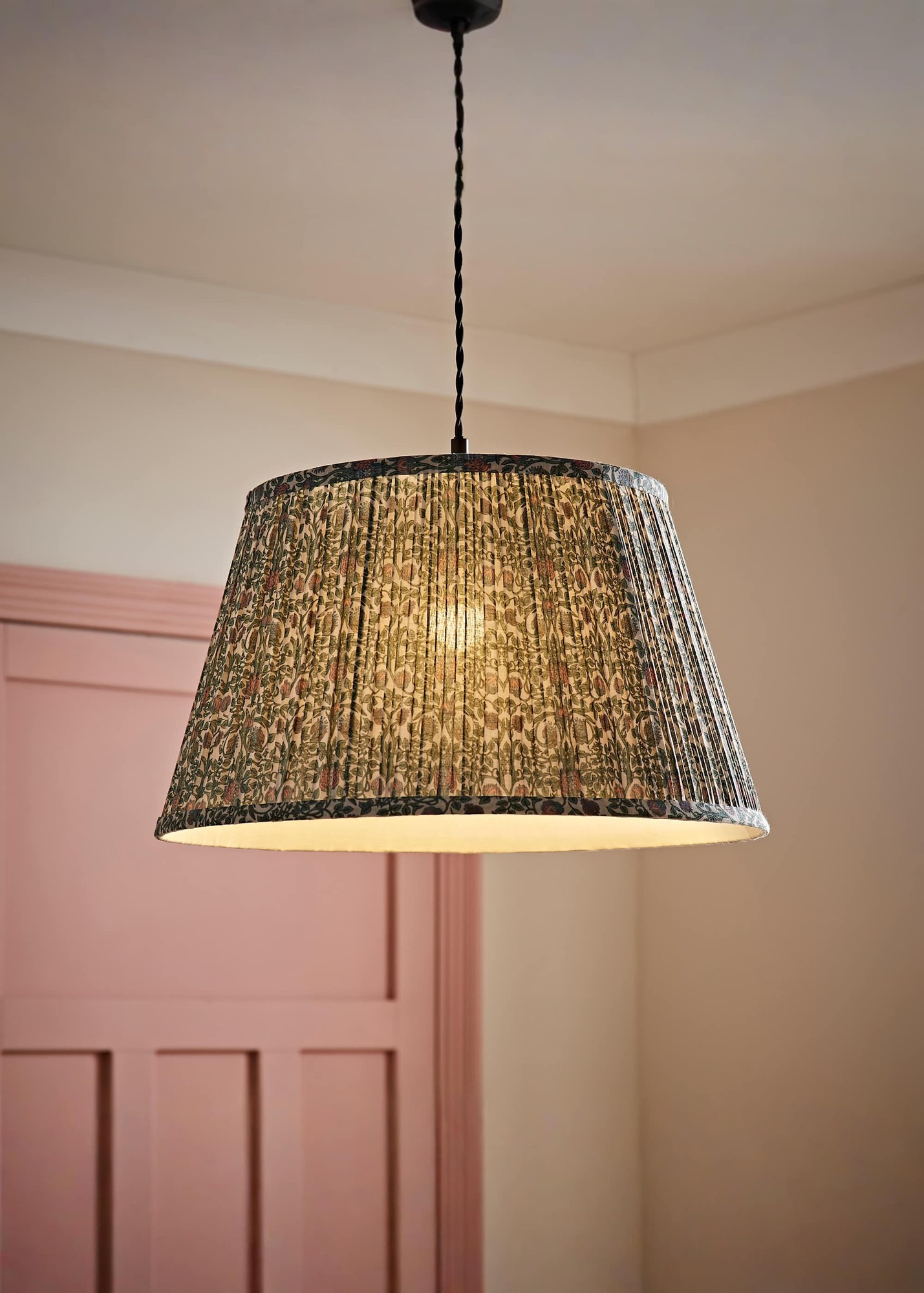 ValueLights Abel Floral Pleated Small Tapered Lamp Shade - image 2