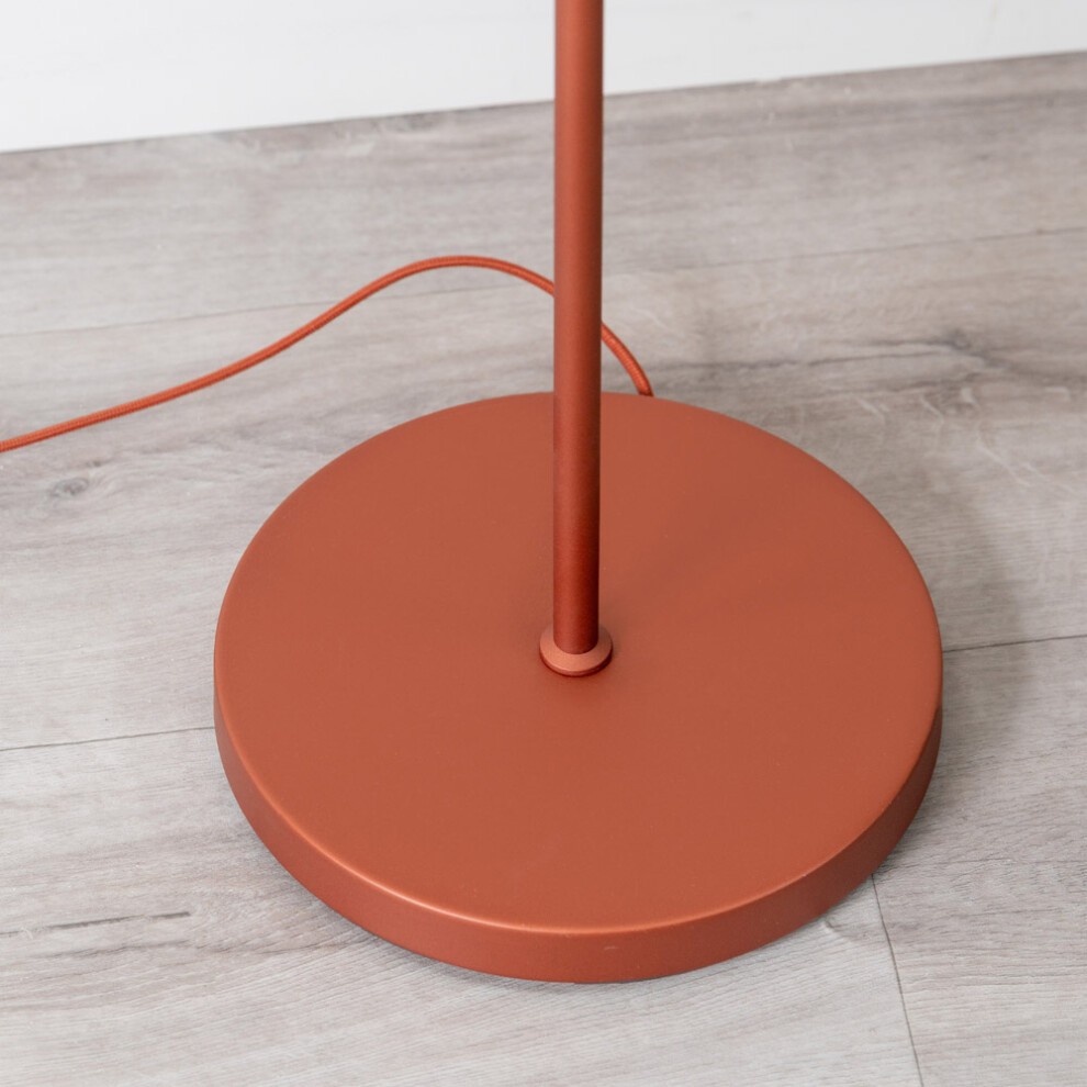 ValueLights Akira Burnt Orange Pleated Shade LED Floor Lamp - image 5