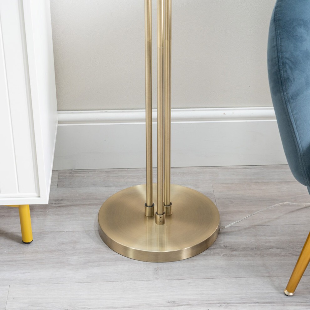 ValueLights Amelie 3 Way Ribbed Glass Gold Stem LED Floor Lamp - image 3
