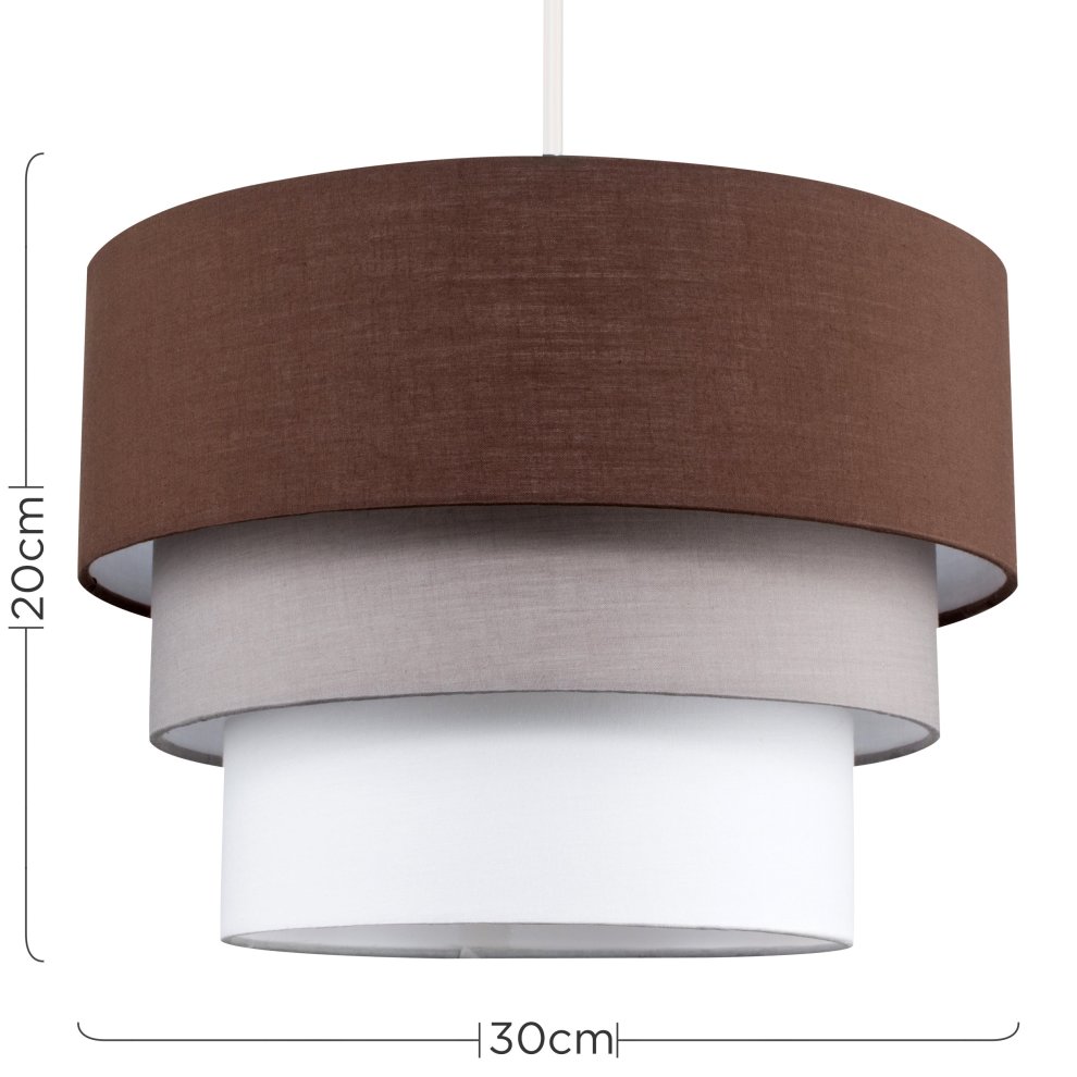 ValueLights Aztec Brown Fabric 3 Tier Ceiling Light Shade - image 2