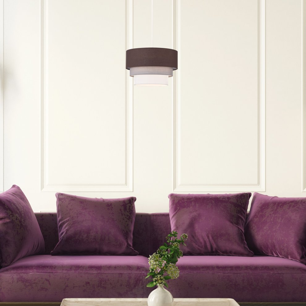 ValueLights Aztec Brown Fabric 3 Tier Ceiling Light Shade - image 4
