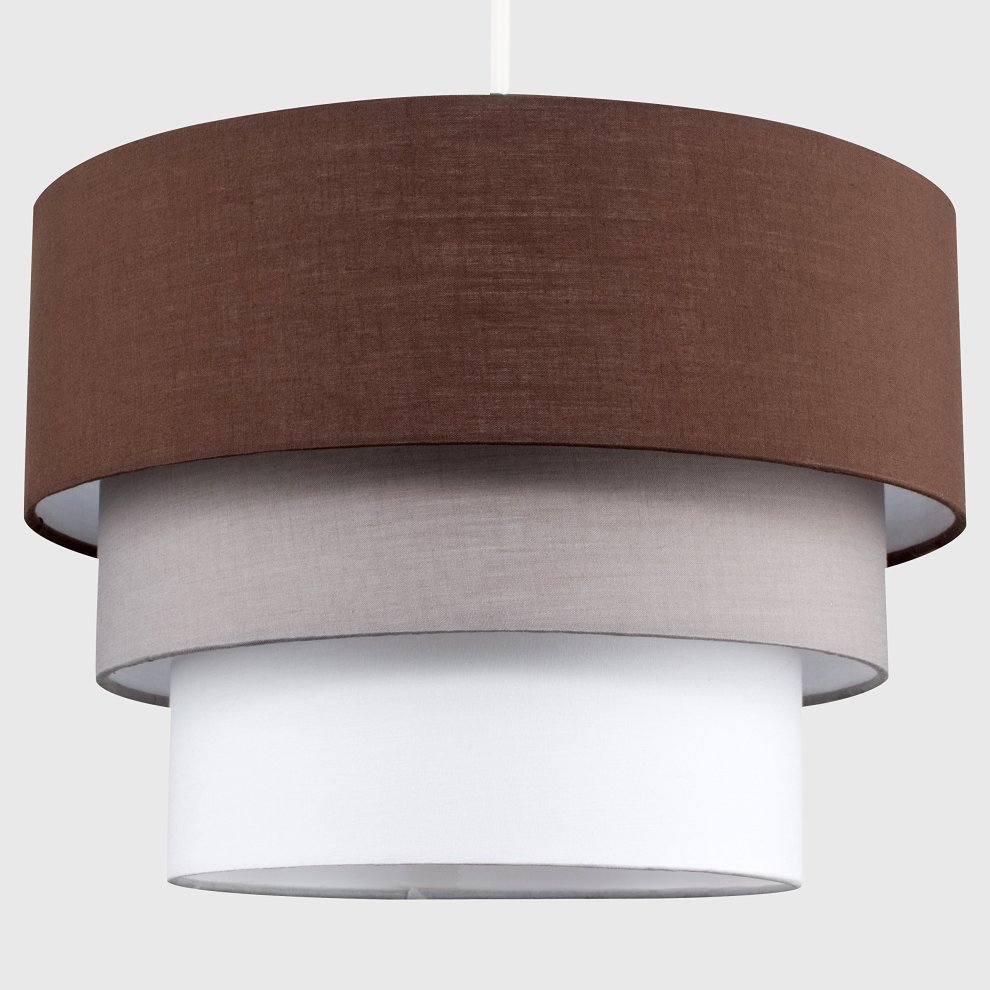 ValueLights Aztec Brown Fabric 3 Tier Ceiling Light Shade - image 5
