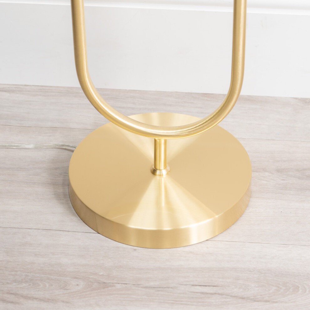 ValueLights Chessy Ribbed Glass Gold Stem 2 Way LED Floor Lamp - image 2