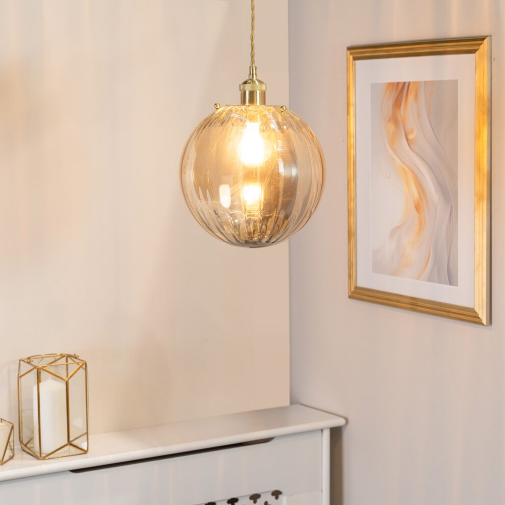 ValueLights Chessy Ribbed Globe Pendant Shade - image 4