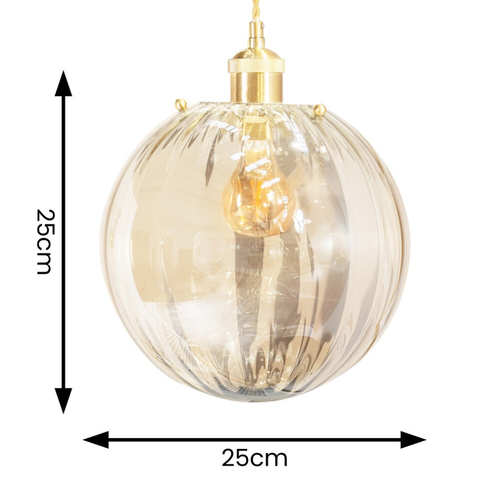 ValueLights Chessy Ribbed Globe Pendant Shade - image 5
