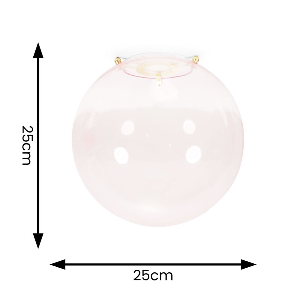 ValueLights Frenchie Pink Tinted Globe Gold Case Pendant Shade - image 4