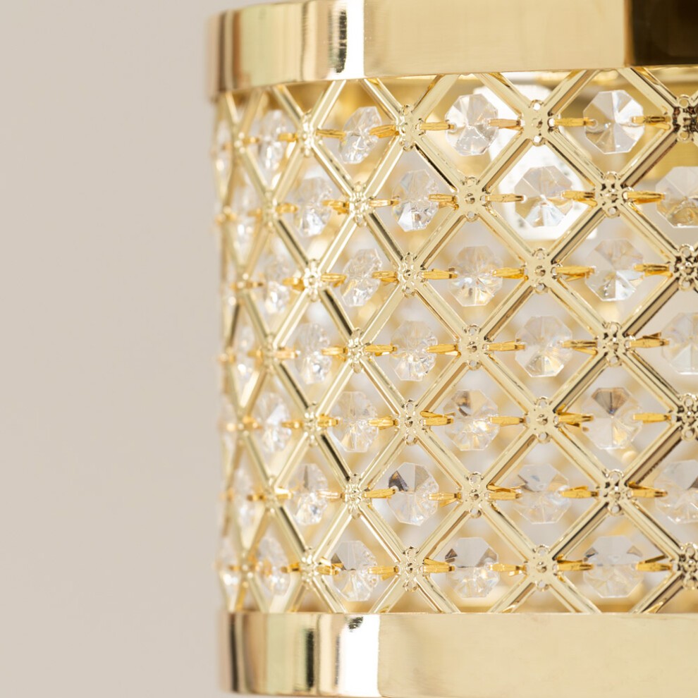 ValueLights Hadley Gold Jewel Light Drum Lamp Shade - image 3