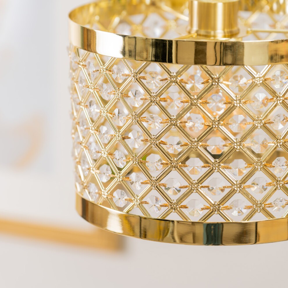 ValueLights Hadley Gold Jewel Light Drum Lamp Shade - image 4