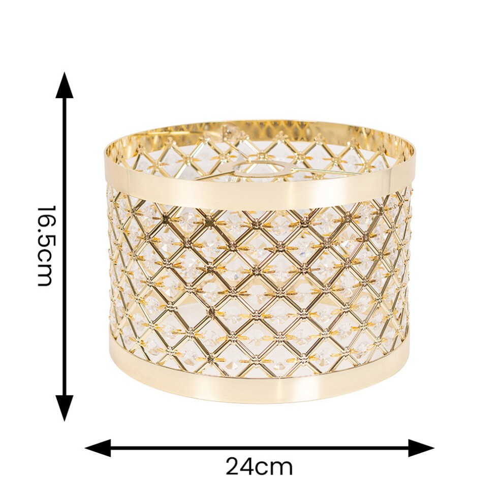 ValueLights Hadley Gold Jewel Light Drum Lamp Shade - image 5