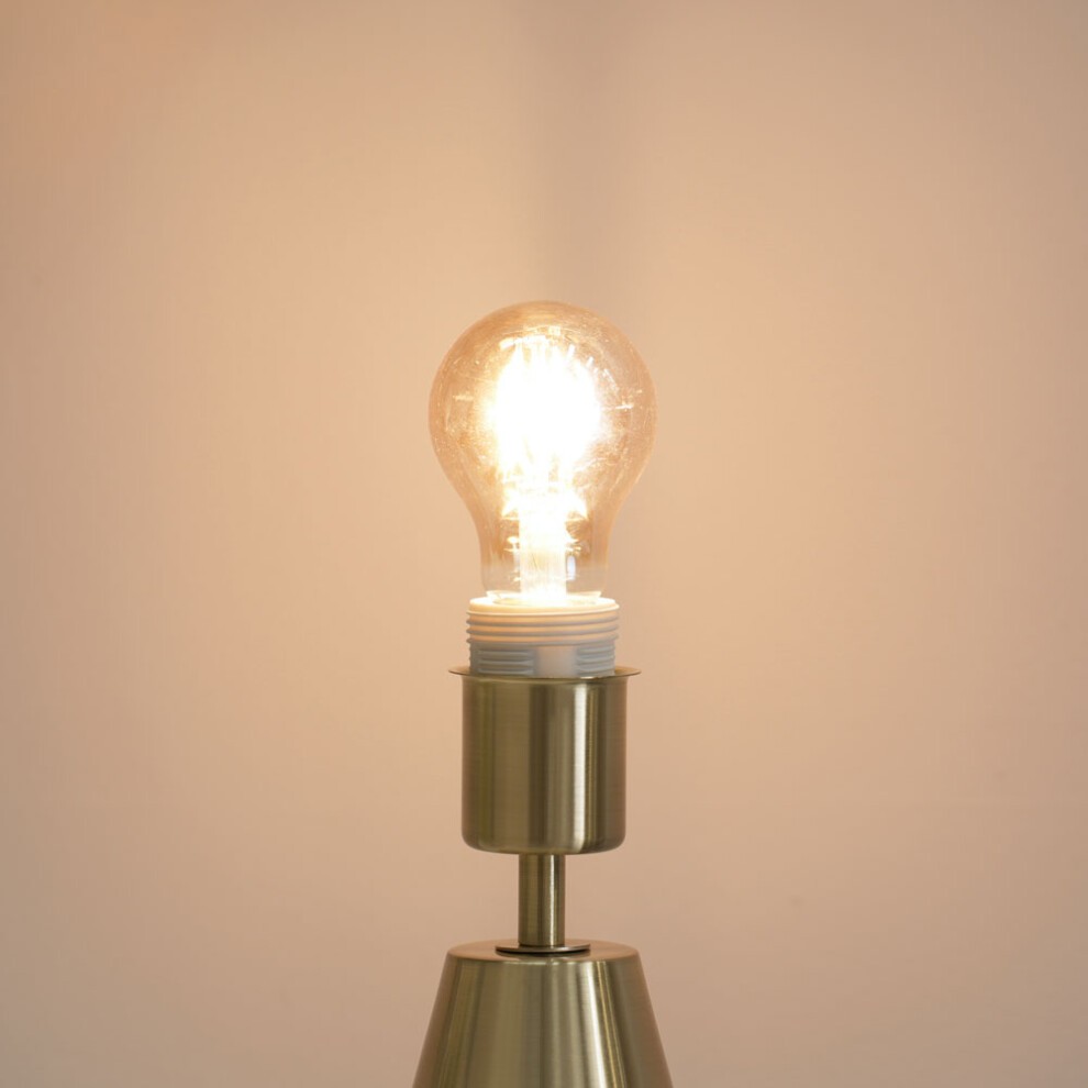 ValueLights Jax Cream Boucle Shade Antique Brass Touch LED Table Lamp - image 3
