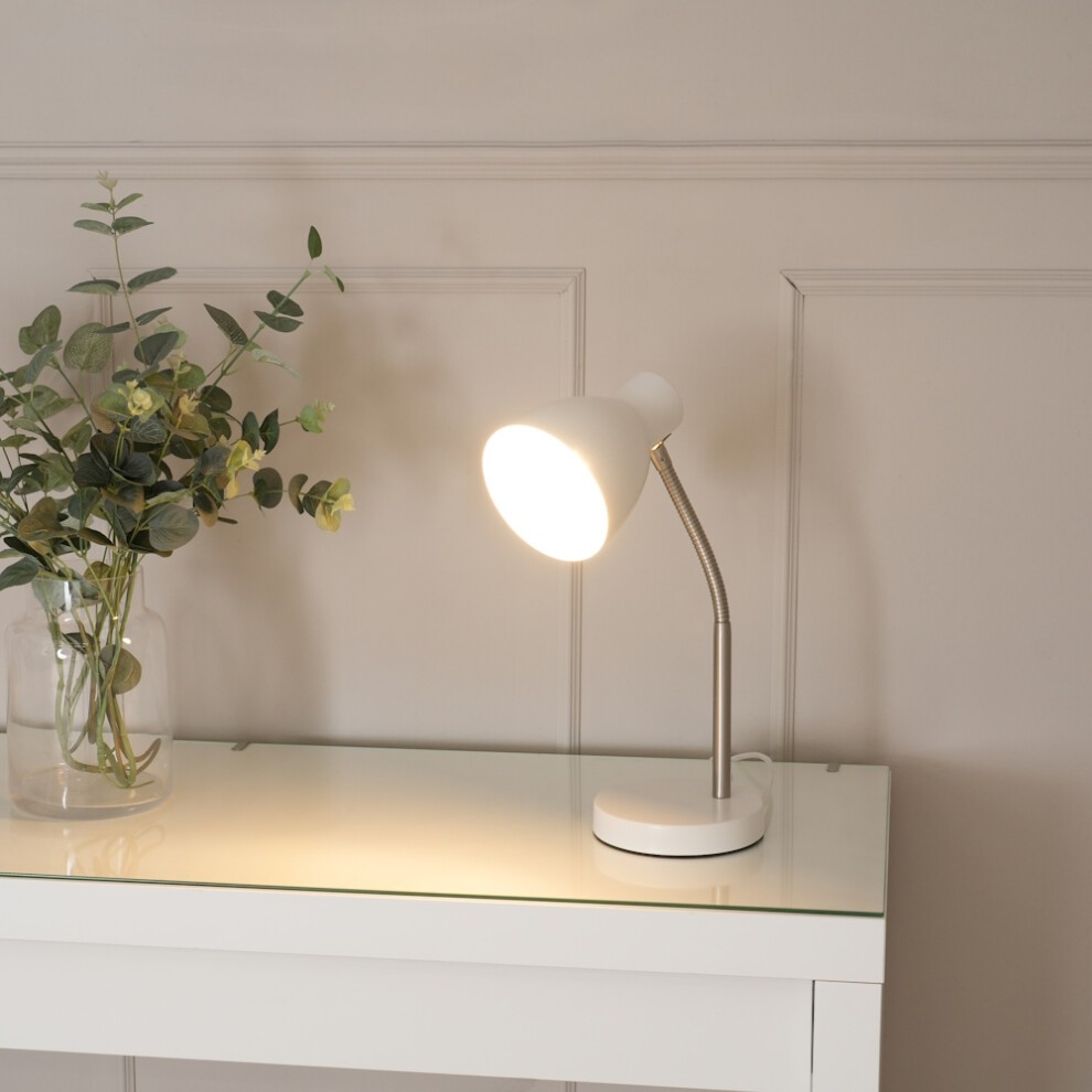 ValueLights Keela White Adjustable Flexi Neck LED Desk Table Lamp - image 2