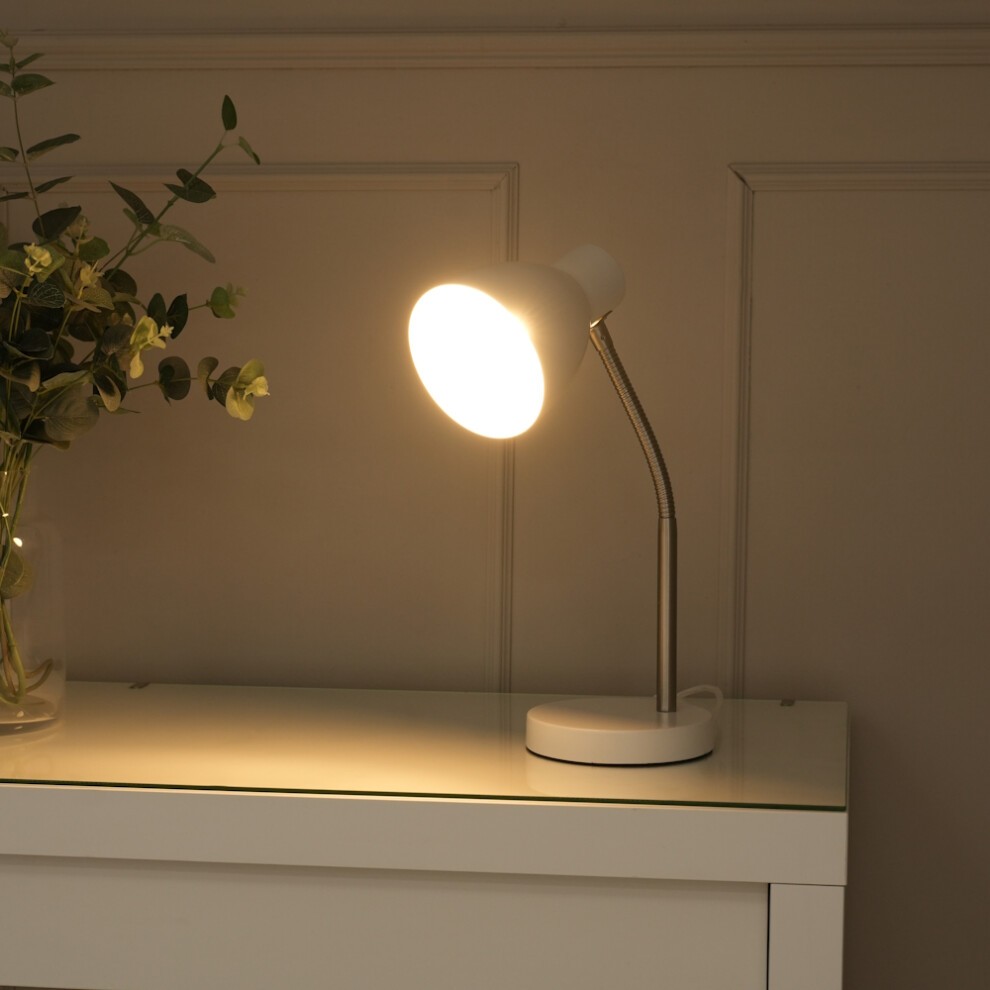 ValueLights Keela White Adjustable Flexi Neck LED Desk Table Lamp - image 3