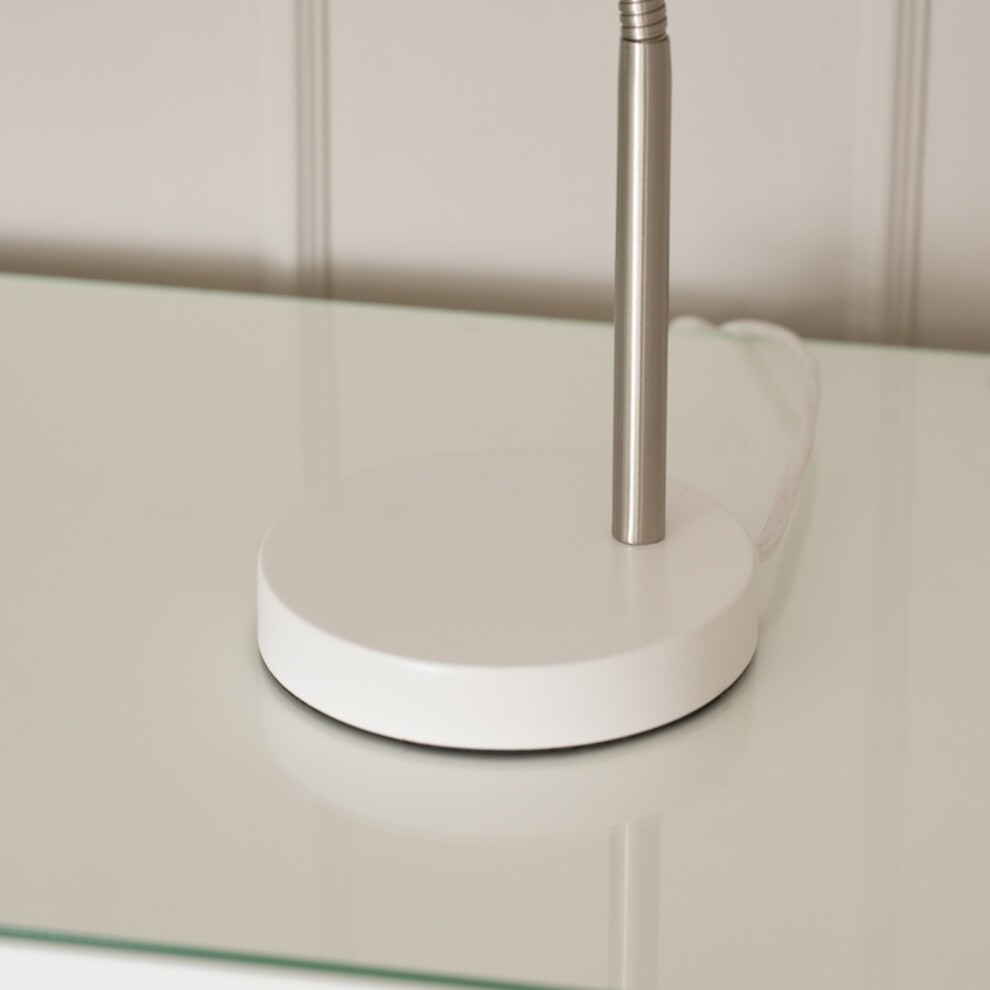 ValueLights Keela White Adjustable Flexi Neck LED Desk Table Lamp - image 4