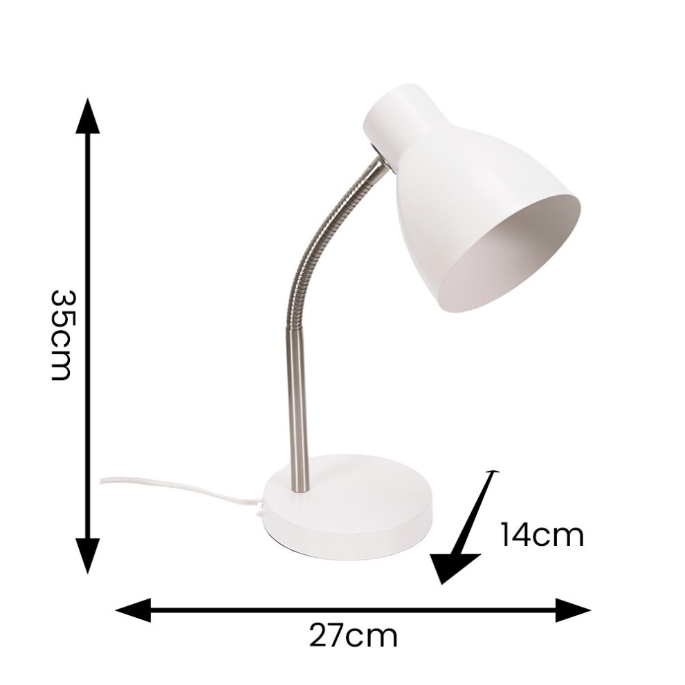 ValueLights Keela White Adjustable Flexi Neck LED Desk Table Lamp - image 5
