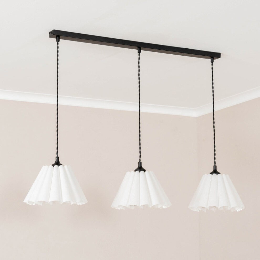 ValueLights Lauren White and Matte Black 3 Drop Bar Ceiling Pendant Light - image 2