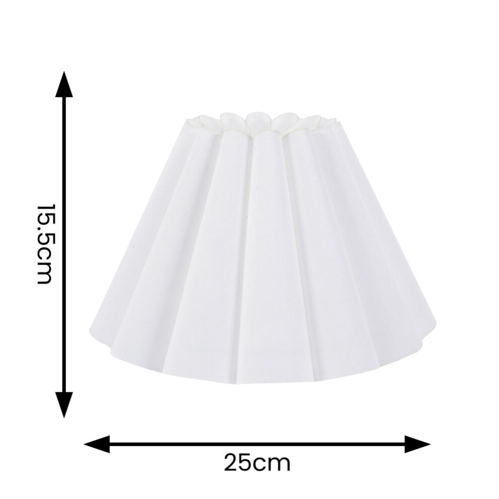 ValueLights Lauren White Pleated Scallop Lamp Shade 16cm - image 3
