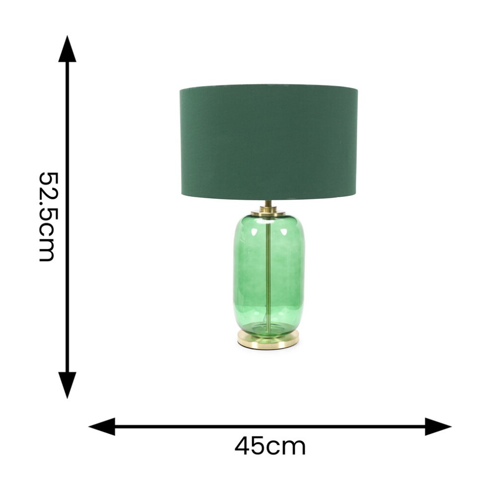ValueLights Leigh Reni Green Shade Forest Green Glass LED Table Lamp - image 3