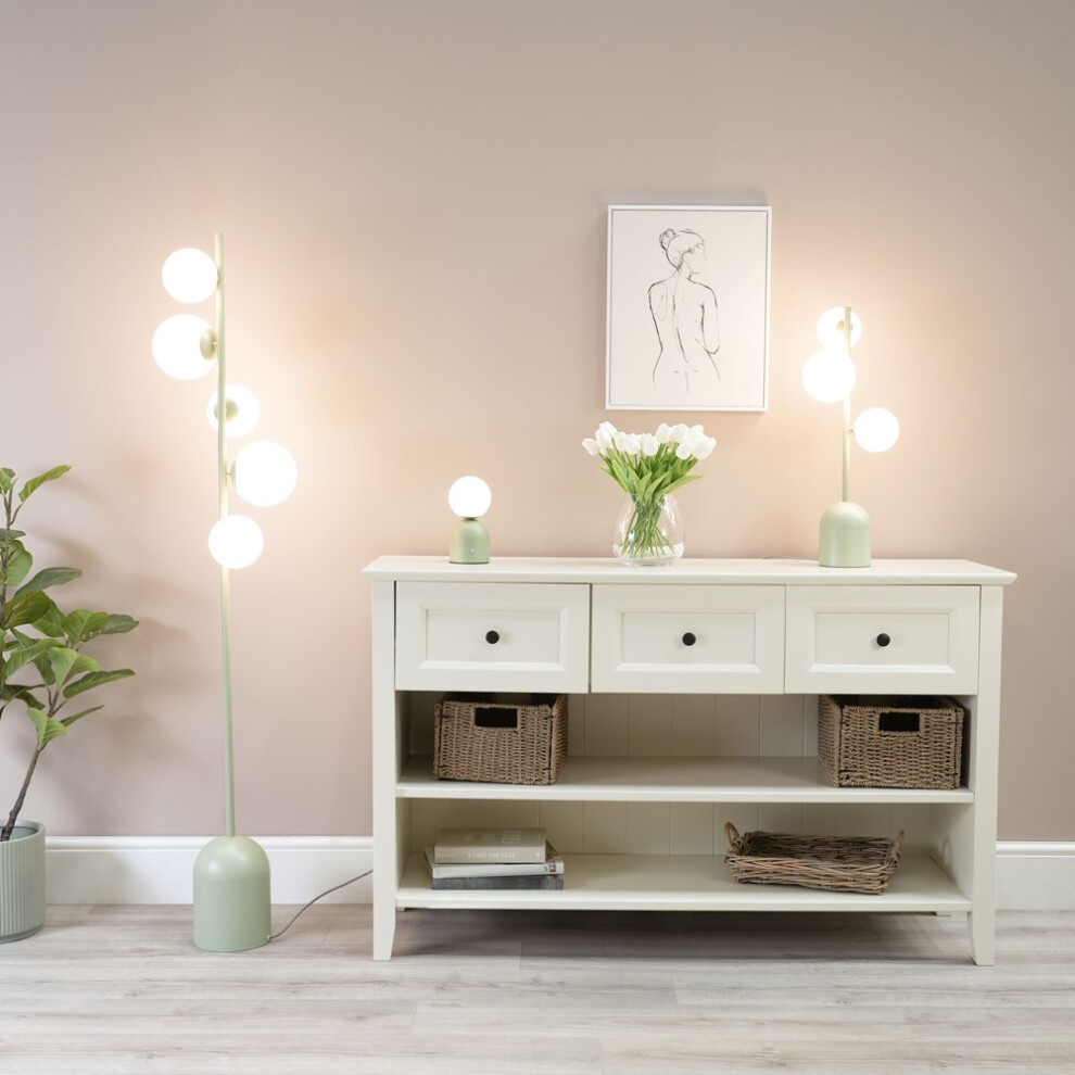 ValueLights Marlow 5 Way Sage Green Opaque Globe LED Floor Lamp - image 4