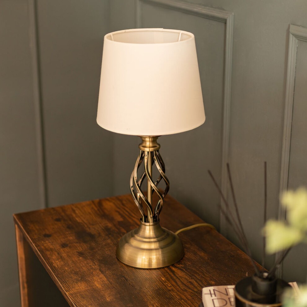 ValueLights Memphis Antique Brass Barley Twist LED Table Lamp 2 Pack - image 2
