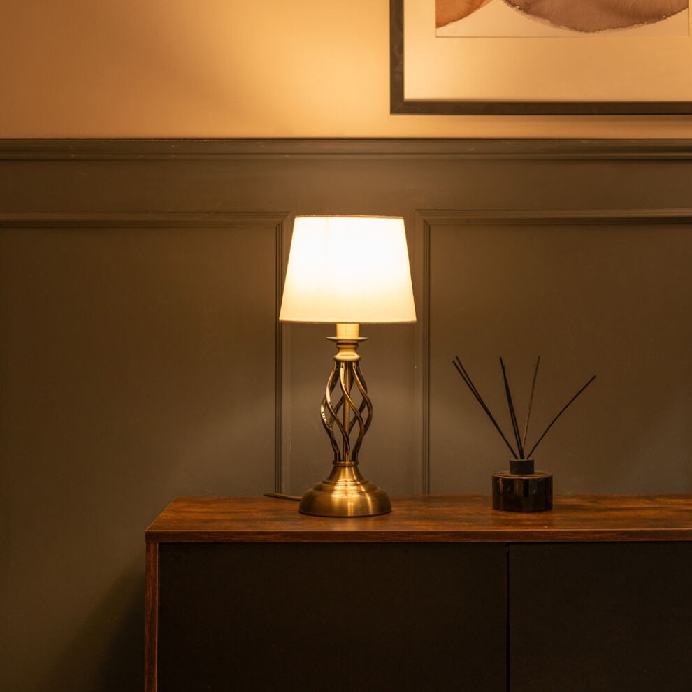 ValueLights Memphis Antique Brass Barley Twist LED Table Lamp 2 Pack - image 3
