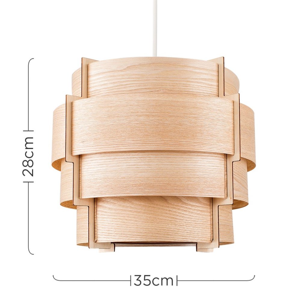ValueLights Persia Veneer Wood Stepped Lamp Shade - image 2