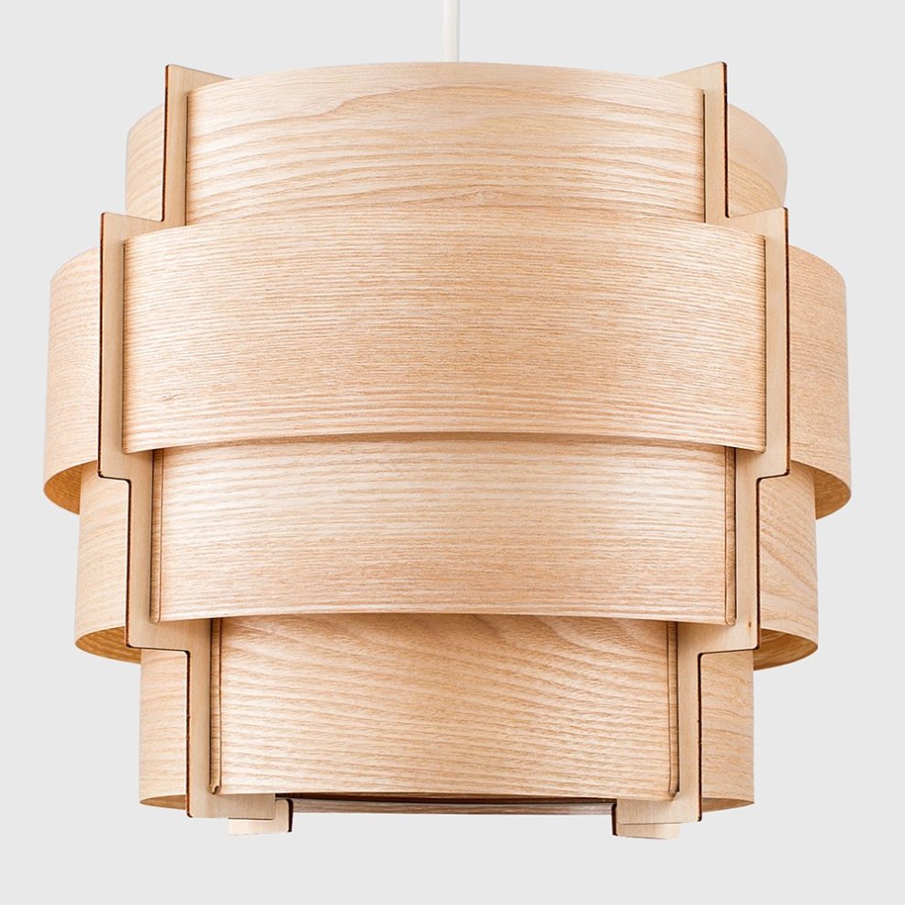 ValueLights Persia Veneer Wood Stepped Lamp Shade - image 3