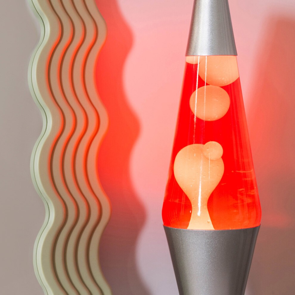 ValueLights Razzo White and Pink with Silver Base Retro Lava LED Table Lamp - image 2