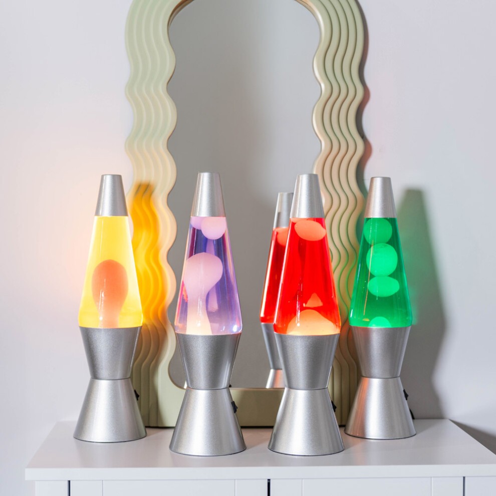 ValueLights Razzo White and Pink with Silver Base Retro Lava LED Table Lamp - image 3