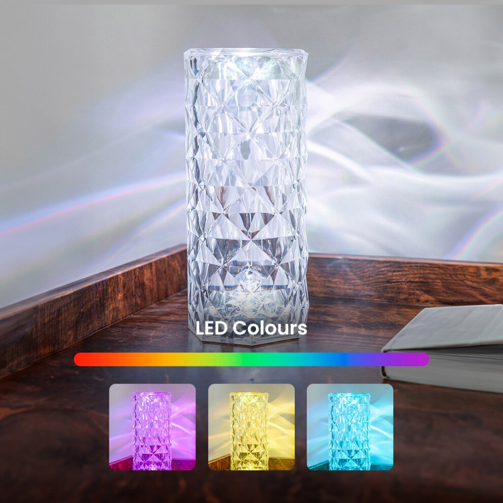 ValueLights Rose RGB Crystal Style LED Table Lamp - image 3