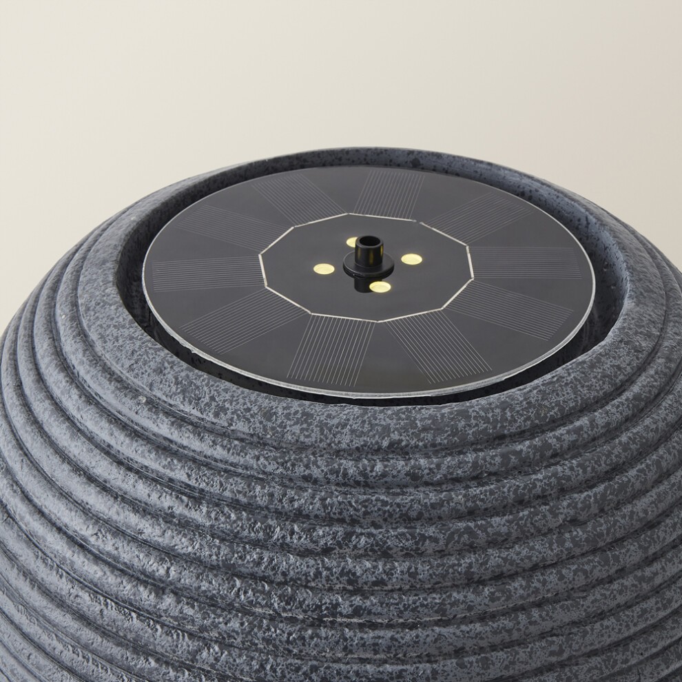 ValueLights Round Ribbed Cascading Water Feature Solar Outdoor Light - image 3