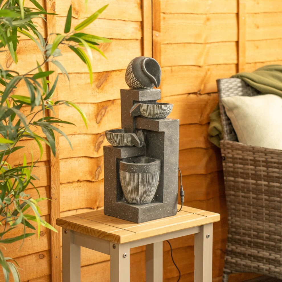 ValueLights Stacking Pots Fountain Solar Powered Water Feature - image 2