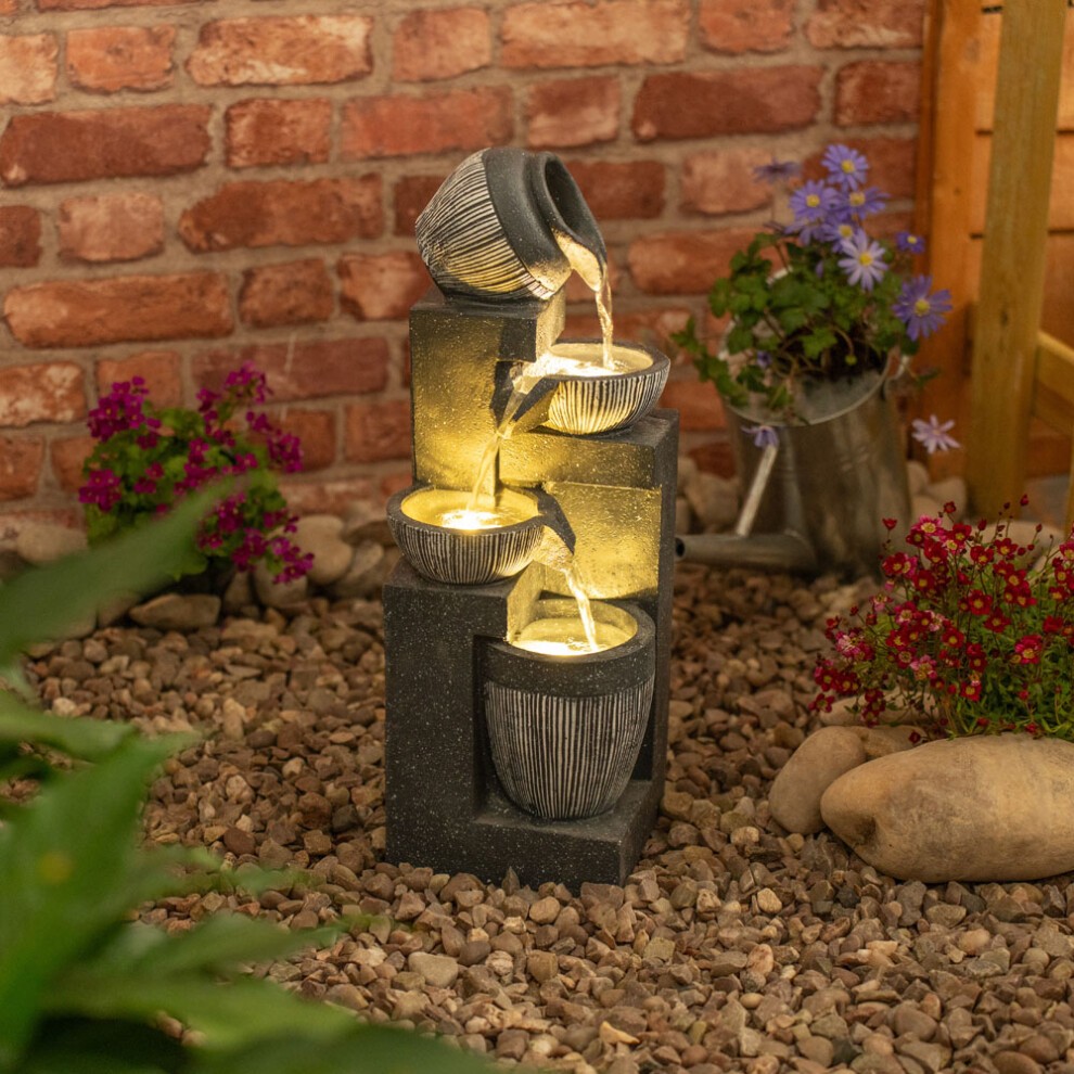 ValueLights Stacking Pots Fountain Solar Powered Water Feature - image 3