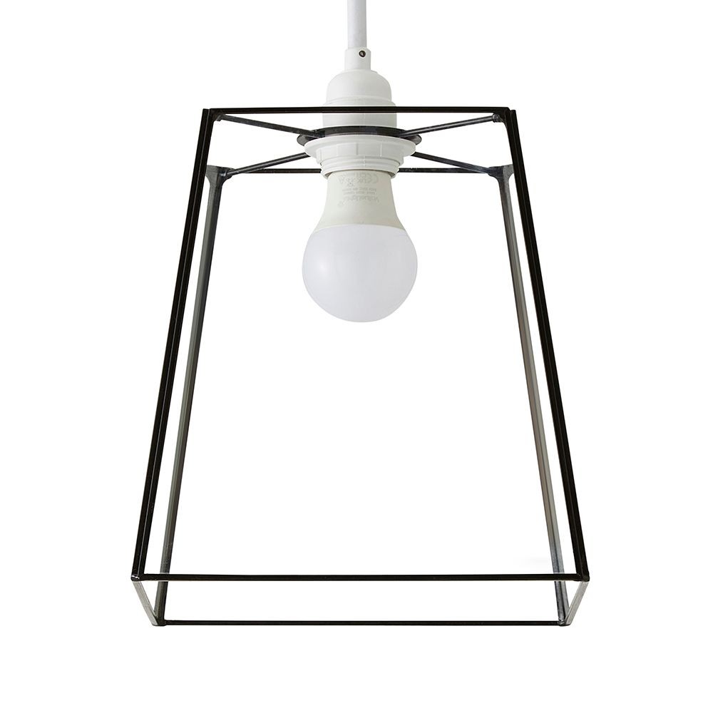 ValueLights Susie LED Glass Lantern Shade Matte Black Single Ceiling Pendant Light - image 3