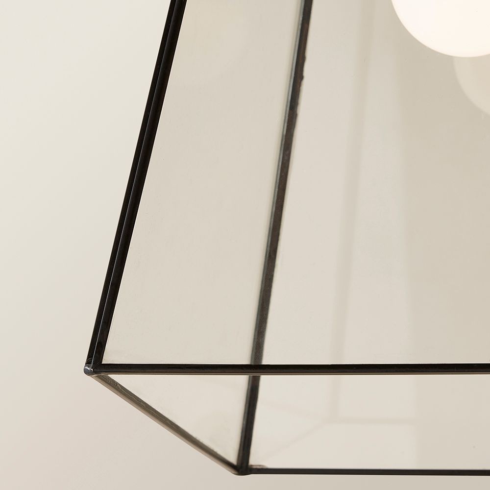 ValueLights Susie LED Glass Lantern Shade Matte Black Single Ceiling Pendant Light - image 4