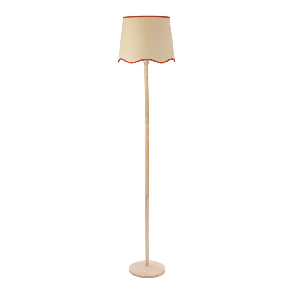 ValueLights Triston Scallop Rust Edge Shade Light Wood LED Floor Lamp - image 5