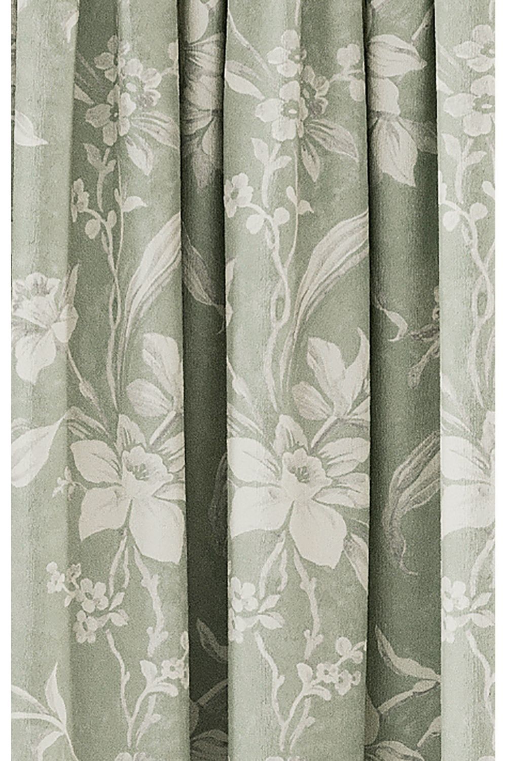 V&A Daffodil Dreams Green Blackout Lined Pencil Pleat Curtains 229 x 183cm - image 4