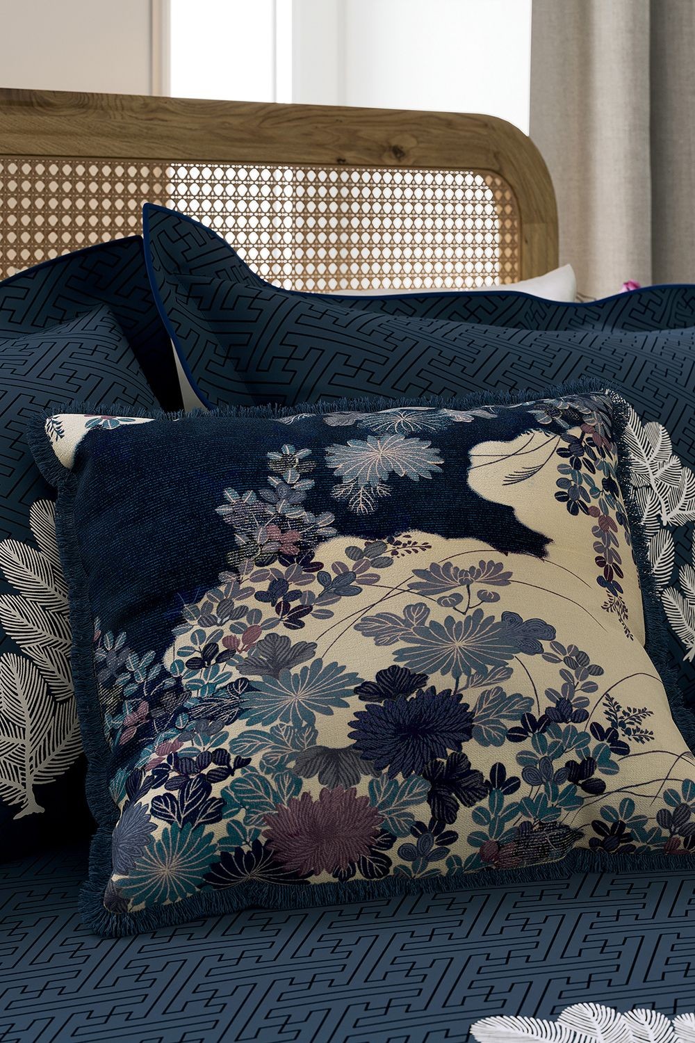 V&A Kyoto Garden Indigo Cushion 45 x 45cm - image 3