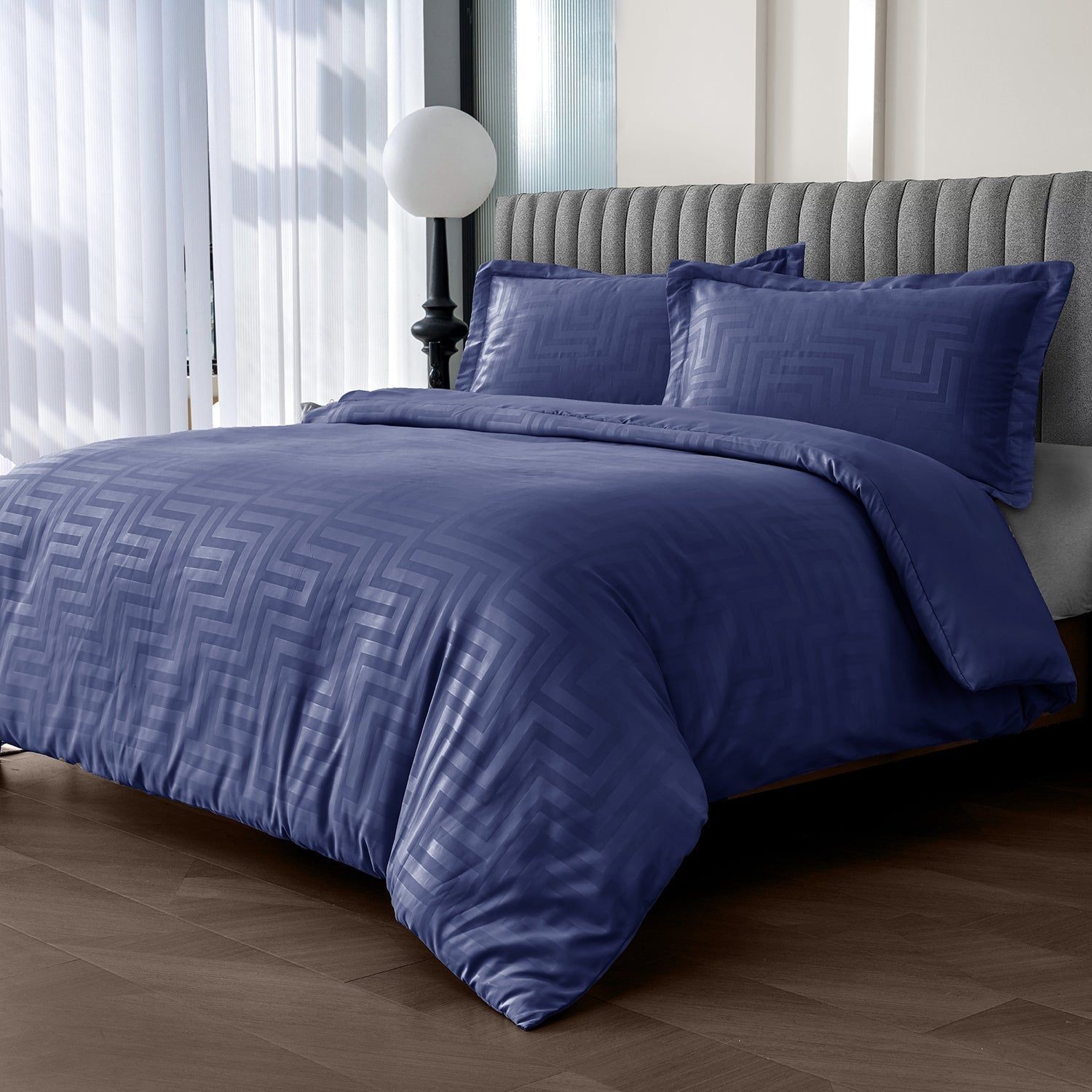 Velosso Larson Single Navy Stripe Duvet Set - image 2