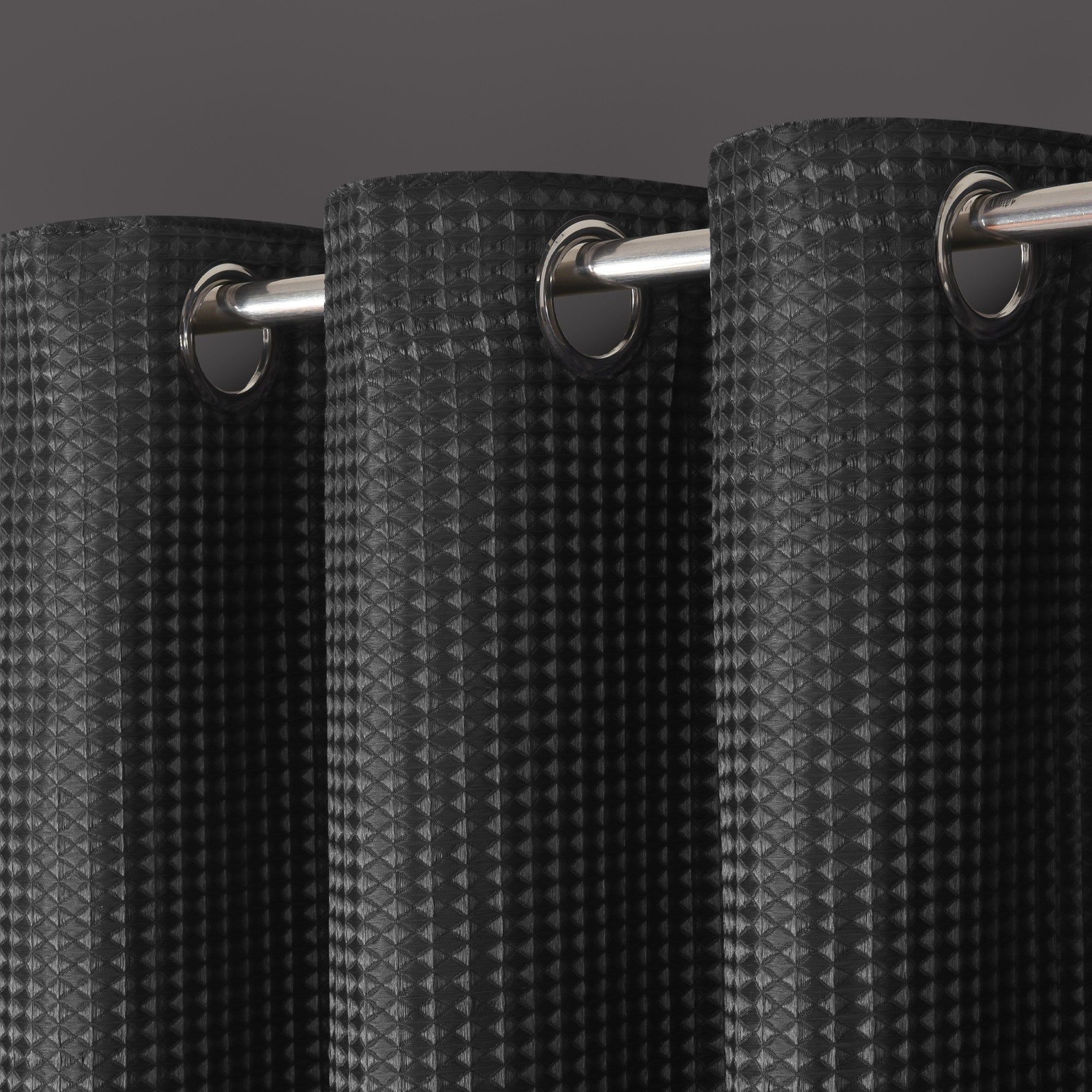 Velosso Waffle Charcoal Blackout Curtains 183 x 229cm - image 2