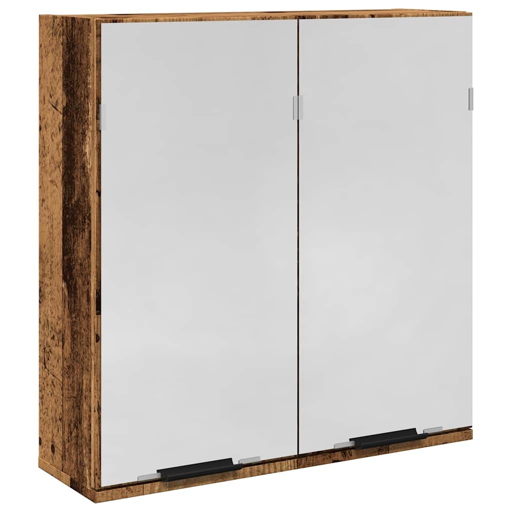 vidaXL 2 Door Brown Mirror Wall Mounted Bathroom Cabinet - image 2