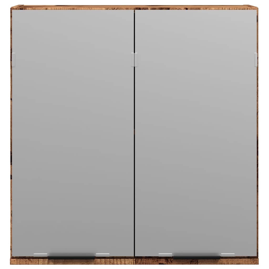 vidaXL 2 Door Brown Mirror Wall Mounted Bathroom Cabinet - image 4
