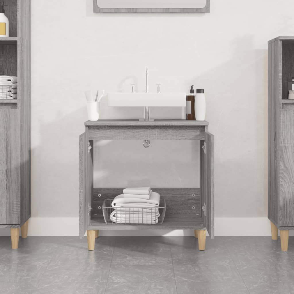 vidaXL 2 Door Grey Sonoma Bathroom Sink Cabinet - image 3