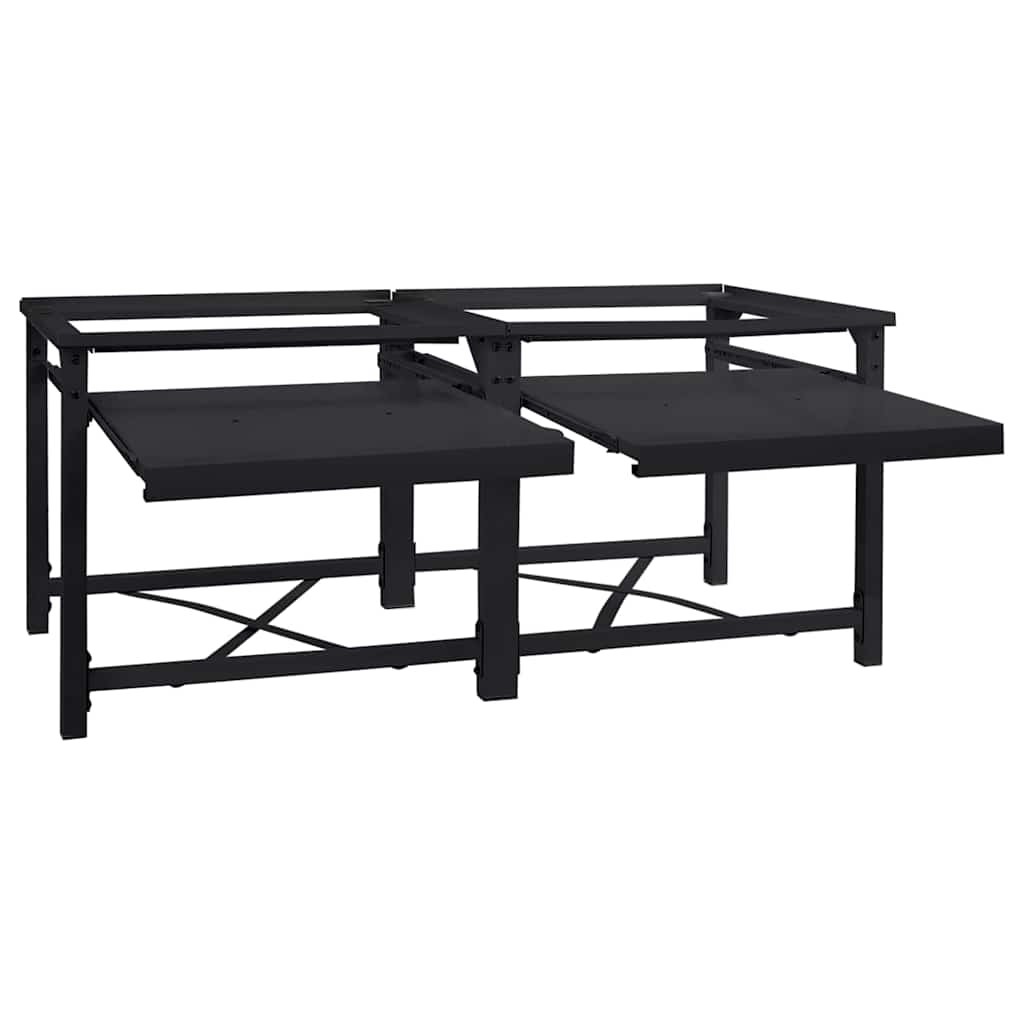 vidaXL Black Washing Machine Riser 120 x 56 x 52cm 2 Pack - image 2