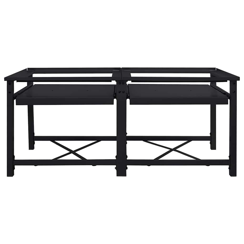 vidaXL Black Washing Machine Riser 120 x 56 x 52cm 2 Pack - image 3