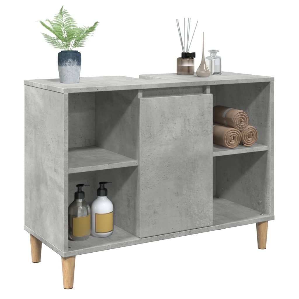 vidaXL Single Door 4 Shelf Grey Bathroom Cabinet - image 4