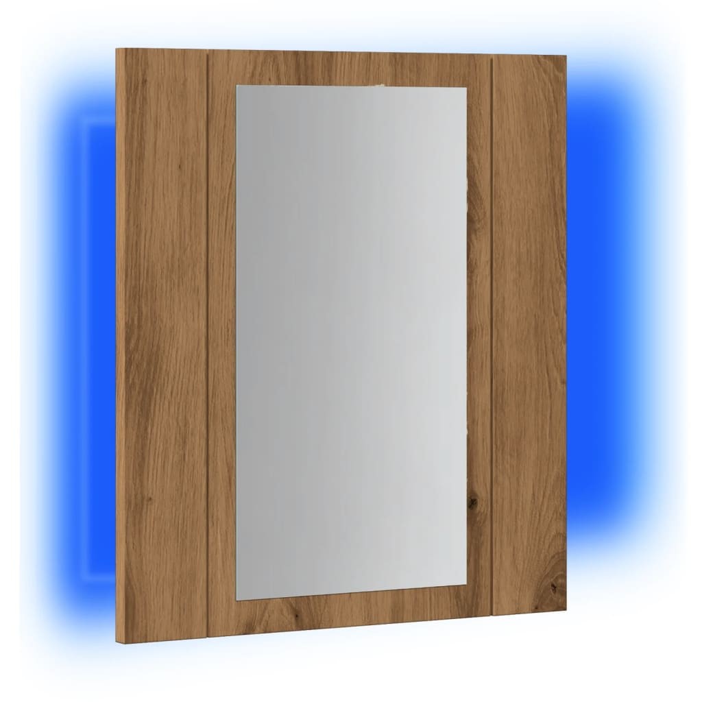 vidaXL Single Door Artisan Oak LED Bathroom Mirror Cabinet - image 3