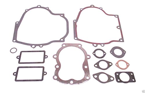 Gasket set featuring various shapes and sizes, made of rubber and metal, with a mix of gray, black, and orange colors, designed for Tecumseh lawn and garden equipment engines.