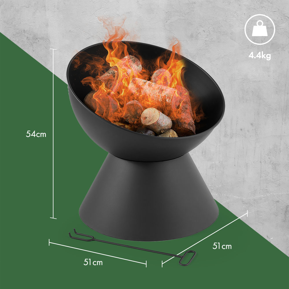 VonHaus Black Raised Bowl Fire Pit - image 4